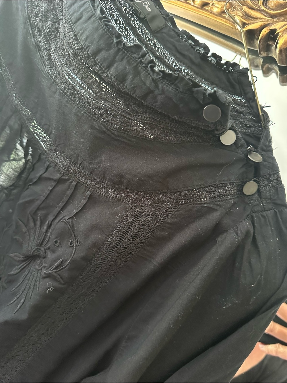 J. Crew Black Embroidered Midi Dress - Picture 3 of 9